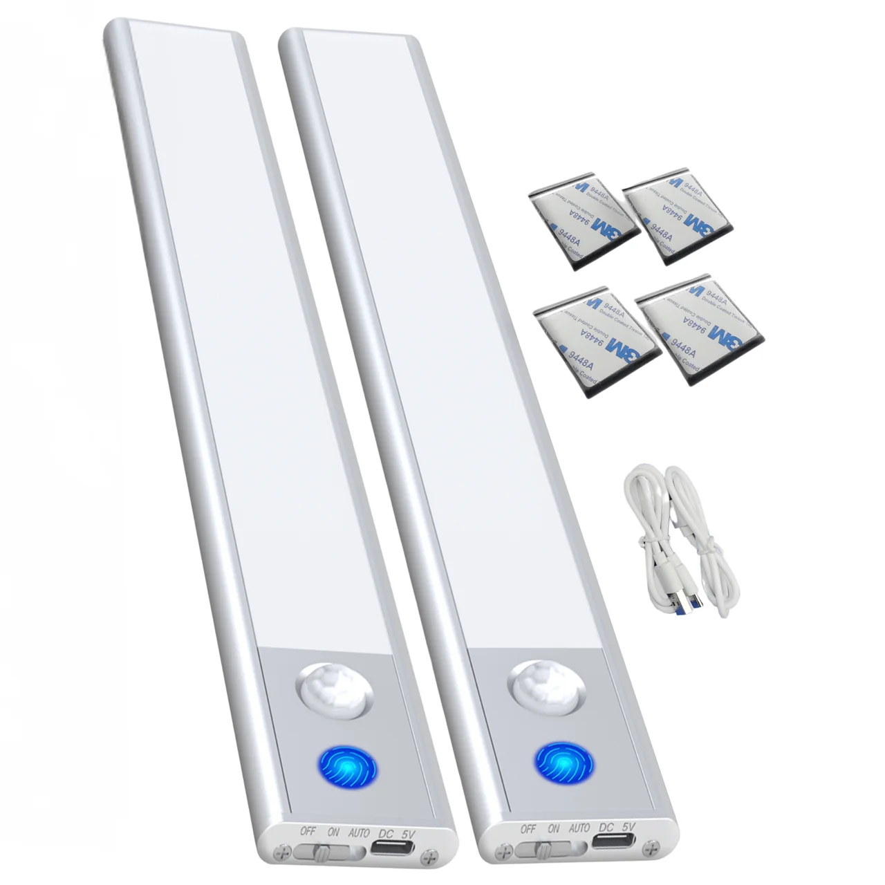 Kit lampă LED cu senzor — 2 lămpi, benzi magnetice 3M, cablu USB-C